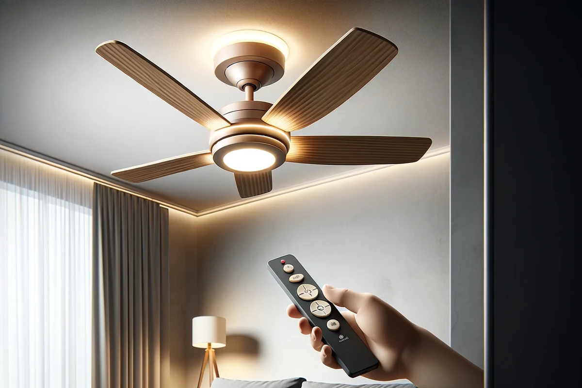 Luminária com ventilador com integração Smart Home